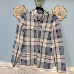 Rachel Zoe Blue Plaid Jacket/Sweater